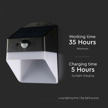 Lumină solară LED de perete cu senzor LED/2W/3,7V 4000K IP65 1200 mAh