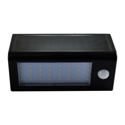 Lampă solară de perete cu LED și senzor LED/5,5W/3,7V 2000 mAh IP44 negru