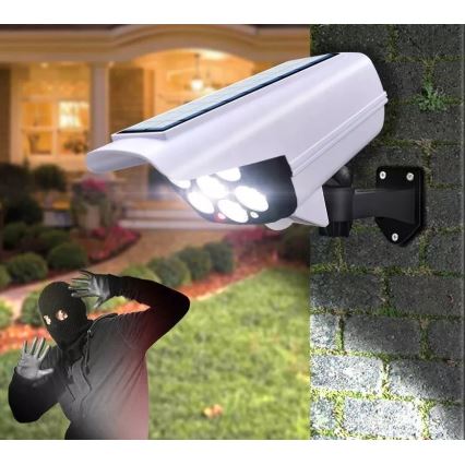 Cameră de supraveghere solară LED decorativă cu senzor KAMERA LED/1W/3,7V 1200 mAh IP44 + telecomandă