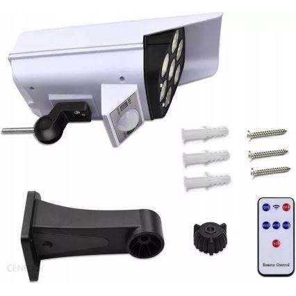 Cameră de supraveghere solară LED decorativă cu senzor KAMERA LED/1W/3,7V 1200 mAh IP44 + telecomandă