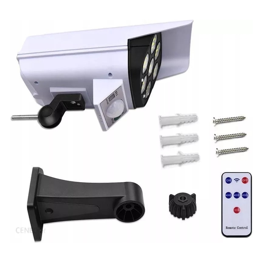 Cameră de supraveghere solară LED decorativă cu senzor KAMERA LED/1W/3,7V 1200 mAh IP44 + telecomandă