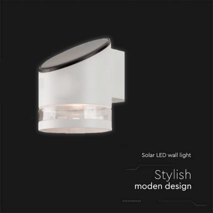 LED Lampă solară de perete pentru exterior LED/1W/3,7V 3000K IP54 1200 mAh albă