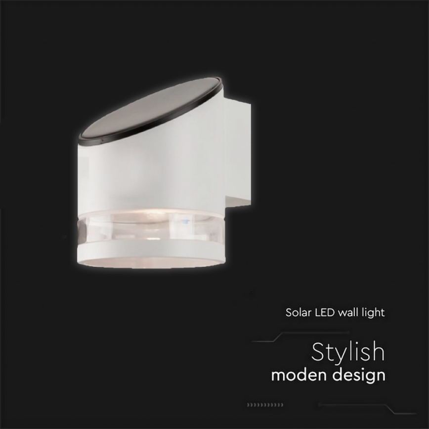 LED Lampă solară de perete pentru exterior LED/1W/3,7V 3000K IP54 1200 mAh albă