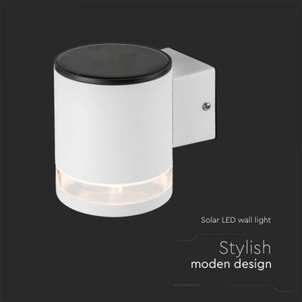 LED Lampă solară de perete pentru exterior LED/1W/3,7V 3000K IP54 1200 mAh albă