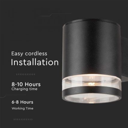 LED Lampă solară de perete pentru exterior LED/1W/3,7V 3000K IP54 1200 mAh negru