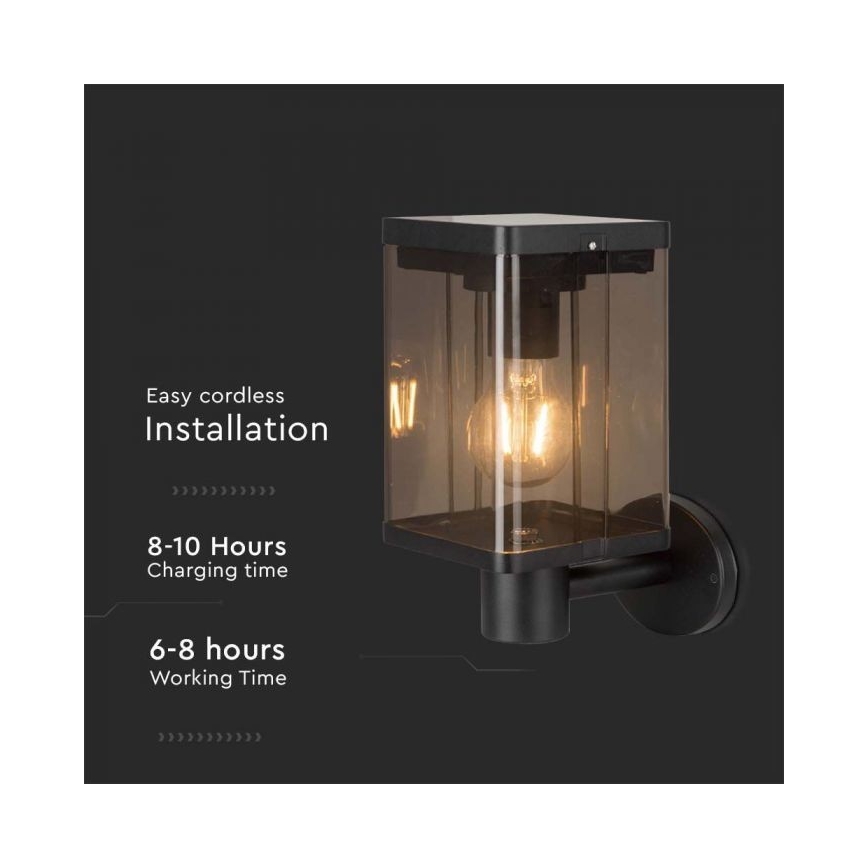 Lampă solară LED de perete pentru exterior cu senzor LED/2,5W/3,7V 3000K IP54 2000 mAh