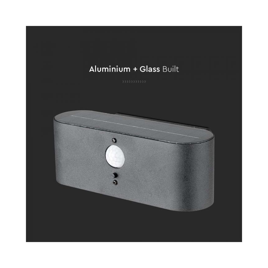 Lampă solară LED de perete pentru exterior cu senzor LED/2,5W/3,7V 3000K IP54 2000 mAh