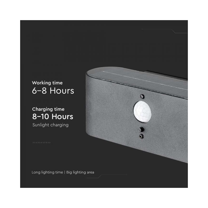 Lampă solară LED de perete pentru exterior cu senzor LED/2,5W/3,7V 3000K IP54 2000 mAh