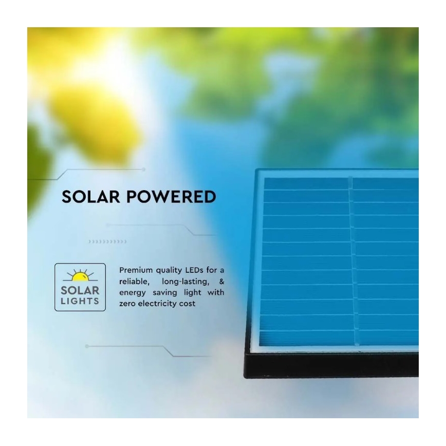 Lumină solară LED SPIKE LED/2W/5,5V IP65 6400K 1200 mAh