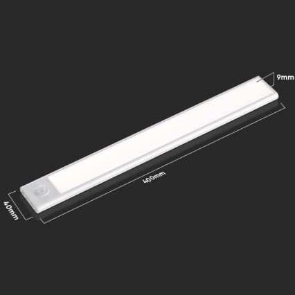 Lumină LED sub dulap cu senzor LED/2W/5V 4000K 2200 mAh