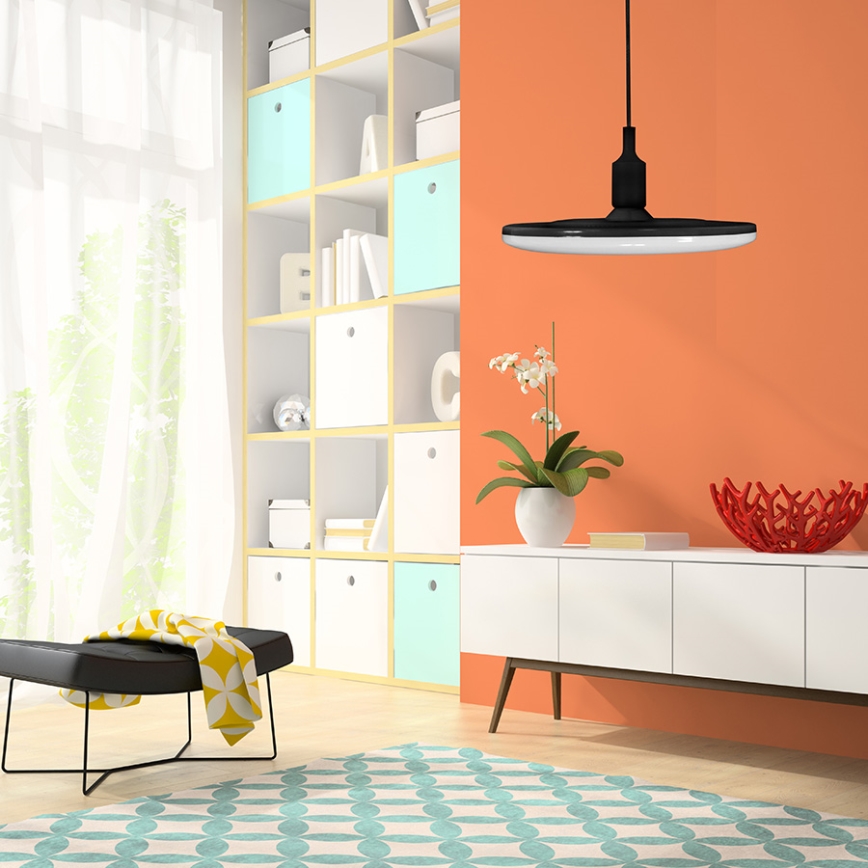 LED Lampa suspendata KIKI 1xE27/10W/230V negru