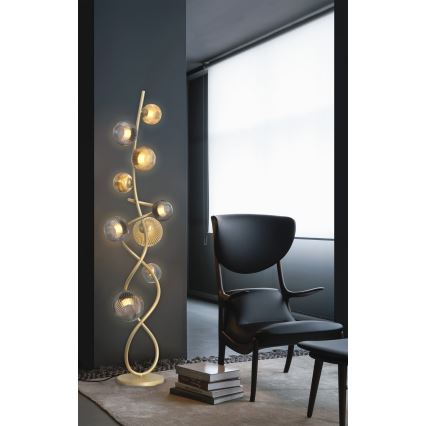 LED Lampadar METZ Wofi 3015-904 9xG9/3,5W/230V auriu/gri