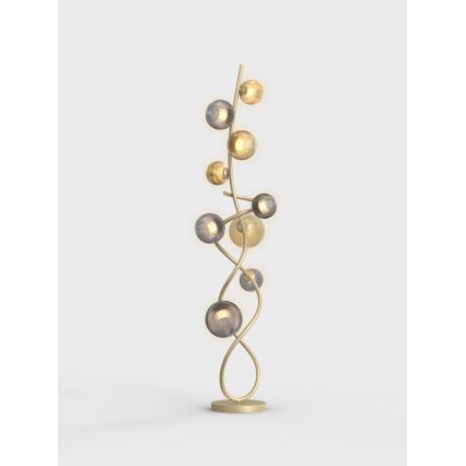 LED Lampadar METZ Wofi 3015-904 9xG9/3,5W/230V auriu/gri