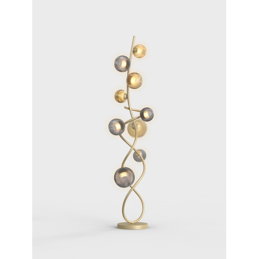 LED Lampadar METZ Wofi 3015-904 9xG9/3,5W/230V auriu/gri