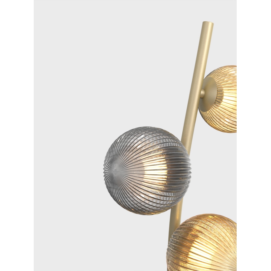 LED Lampadar METZ Wofi 3015-904 9xG9/3,5W/230V auriu/gri