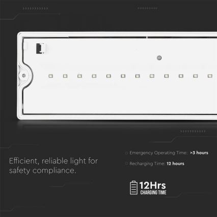 Lumină de urgență LED EMERGENCY EXIT LED/3W/230V IP65 6000K 1200mAh
