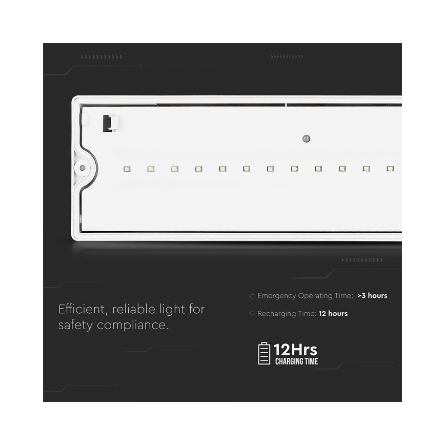 Lumină de urgență LED EMERGENCY EXIT LED/3W/230V IP65 6000K 1200mAh