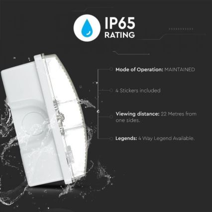 Lumină de urgență LED EMERGENCY EXIT LED/3W/230V IP65 6000K 1200mAh