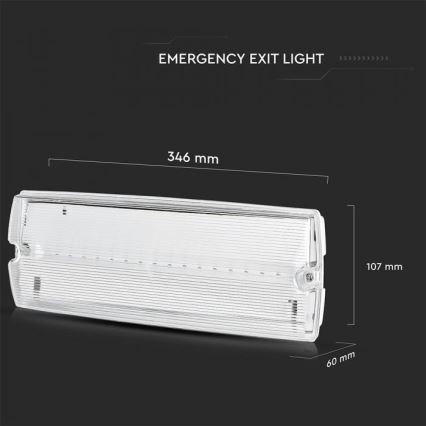 Lumină de urgență LED EMERGENCY EXIT LED/3W/230V IP65 6000K 1200mAh