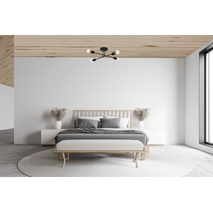 LED Lustră aplicată CAMBRIDGE 4xE27/8W/230V neagră