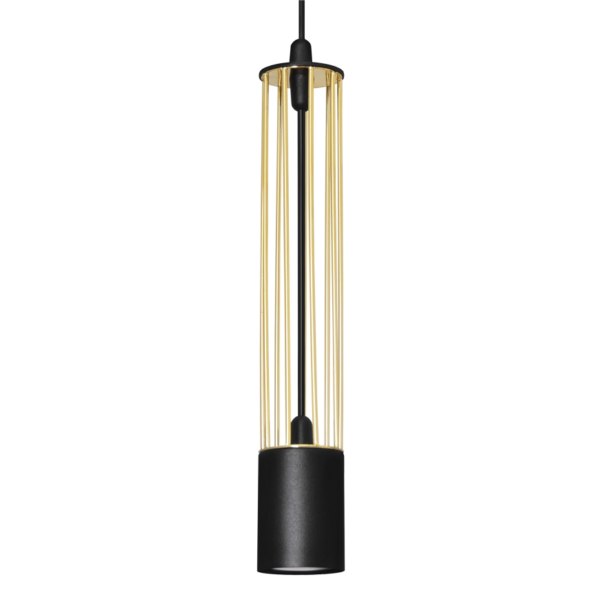 LED Lustră pe cablu BARS 4xGU10/4,8W/230V neagră/aurie