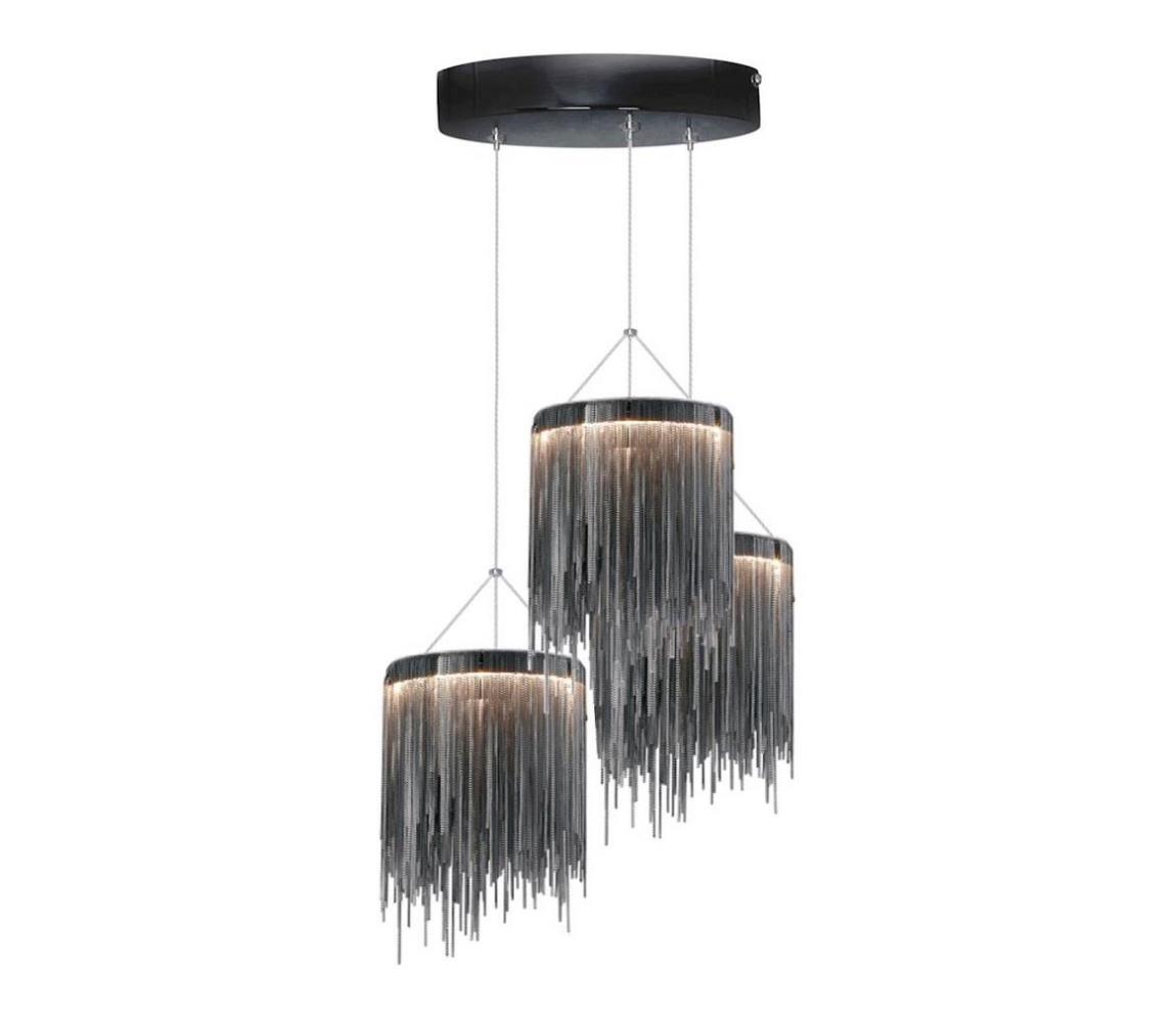 LED Lustră pe cablu CASCATA BLACK 3xLED/54W/230V