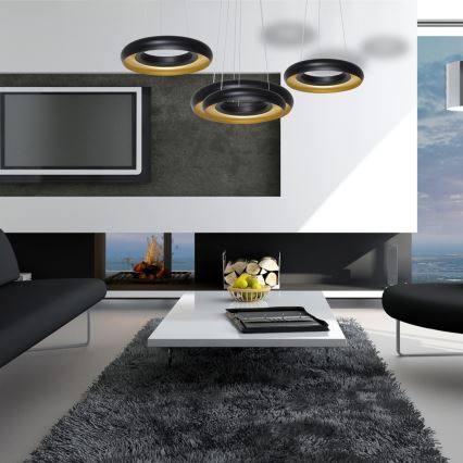 LED Lustră pe cablu RONDO 3xLED/12W/230V negru