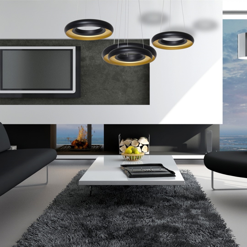 LED Lustră pe cablu RONDO 3xLED/12W/230V negru