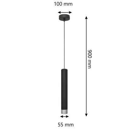 LED Lustră pe cablu TUBA 1xGU10/4,8W/230V