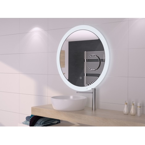 LED Oglindă iluminată dimmabilă de baie, oglindă detașabilă IP44