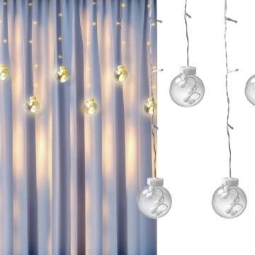 LED Perdea luminoasă de Crăciun WISH BALLS 108xLED/8 funcții 4,5 m alb cald