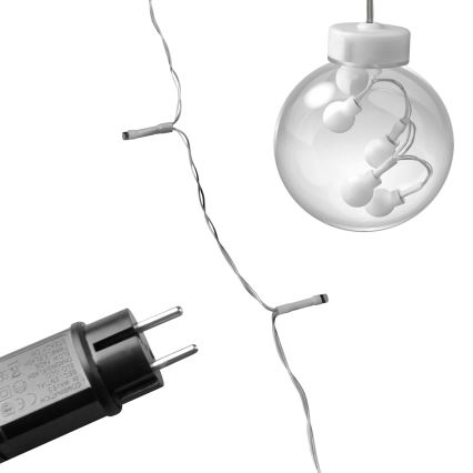 LED Perdea luminoasă de Crăciun WISH BALLS 108xLED/8 funcții 4,5 m alb cald
