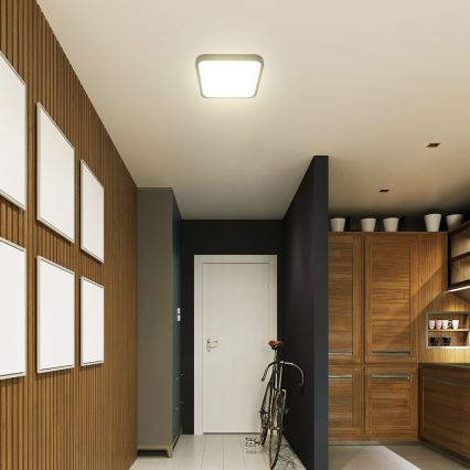 Plafonier LED pentru baie cu cip SAMSUNG LED/18W/230V IP44 6500K 25x25 cm negru