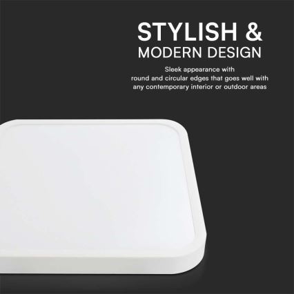 Plafonier LED pentru baie cu cip SAMSUNG LED/48W/230V IP44 3000K 42x42 cm alb