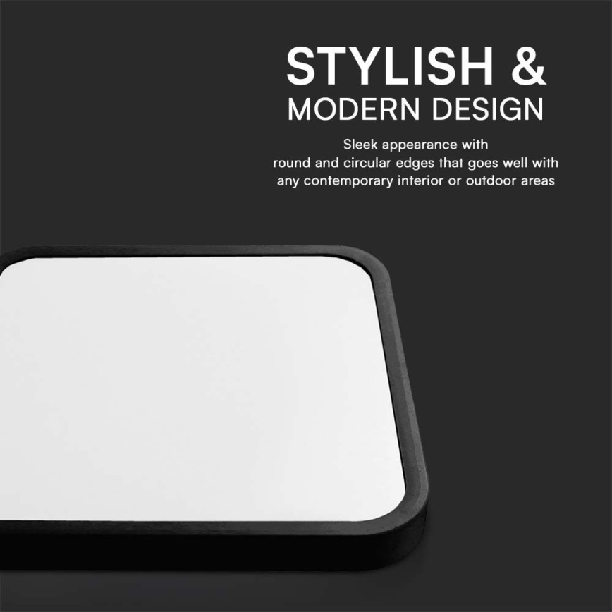 Plafonier LED pentru baie cu cip SAMSUNG LED/48W/230V IP44 3000K 42x42 cm negru