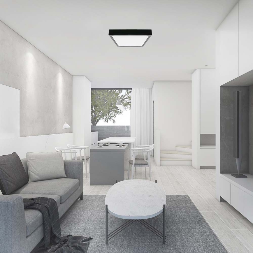 Lumină LED de tavan pentru baie cu senzor LED/18W/230V 4000K IP44 22,5x22,5 cm negru