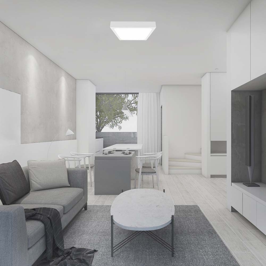 Plafonier LED pentru baie cu senzor LED/24W/230V 4000K IP44 29,5x29,5 cm alb