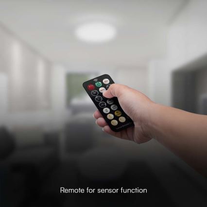 Lumină LED de tavan pentru baie cu senzor, cip SAMSUNG LED/24W/230V IP44 4000K, diametru 35 cm + telecomandă
