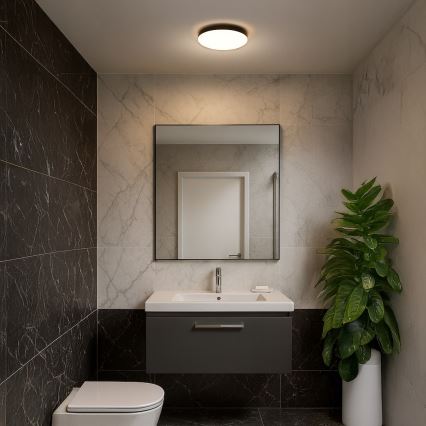 Plafonieră LED pentru baie cu senzor MAYA LED/13W/230V, diametru 33 cm, IP44, negru