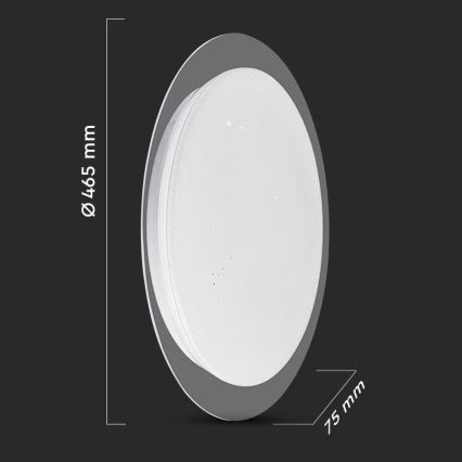 Lumină de plafon LED reglabilă intensitate LED/40W/230V 3000K/4000K/6500K diametru 46,5 cm + telecomandă