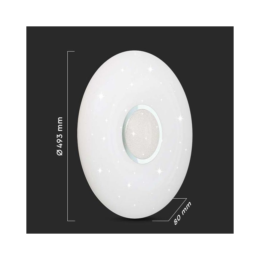 Lumină de plafon LED reglabilă intensitate LED/40W/230V 3000K/4000K/6500K diametru 49 cm + telecomandă