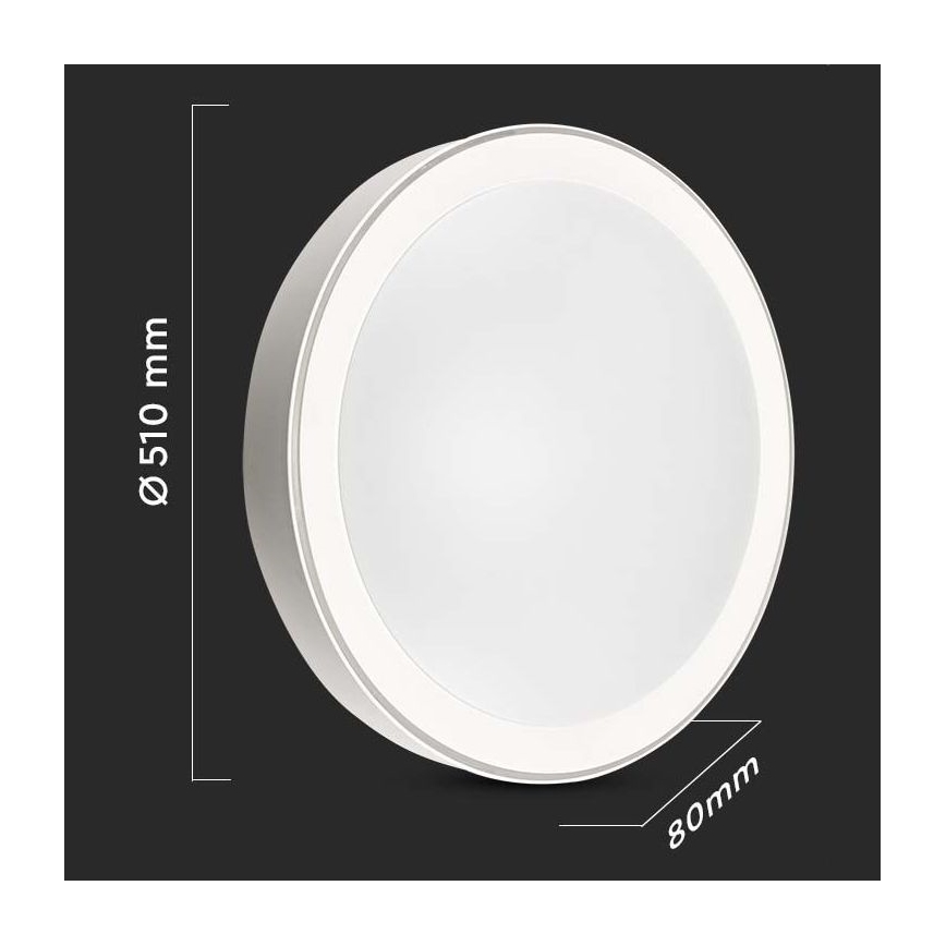 Lumină de plafon LED reglabilă intensitate LED/40W/230V 3000K/4000K/6500K diametru 51 cm + telecomandă