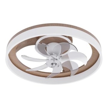 LED Plafonieră dimabilă cu ventilator LED/40W/230V 3000-6500K maro/alb + telecomandă