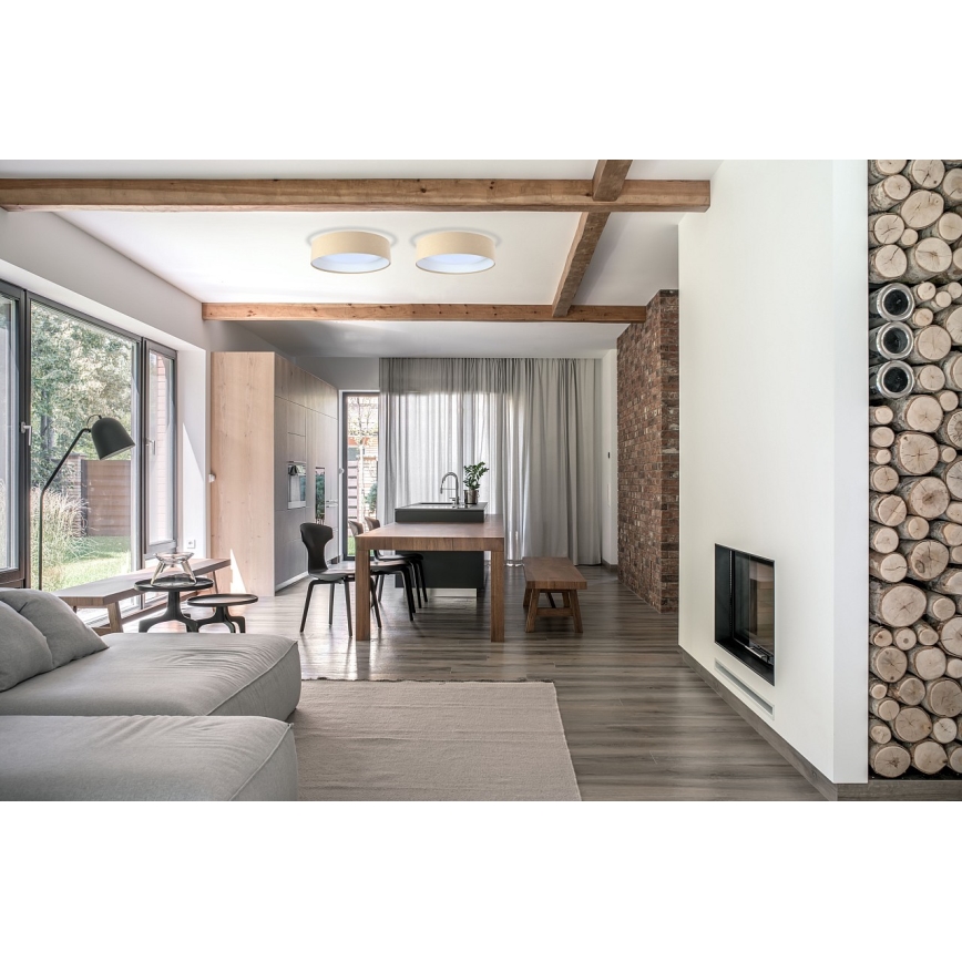 Lustr LED GALAXY 1xLED/24W/230V diametru 44 cm bej/ alb