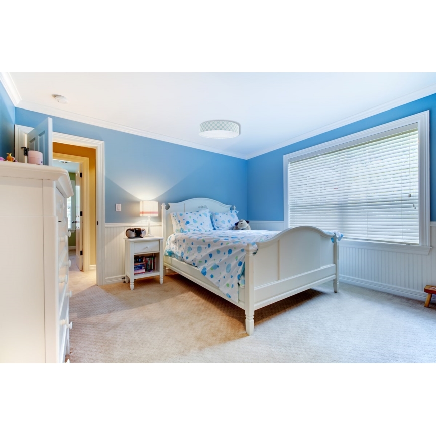 Lustr LED pentru copii GALAXY KIDS LED/24W/230V cu buline verde/alb