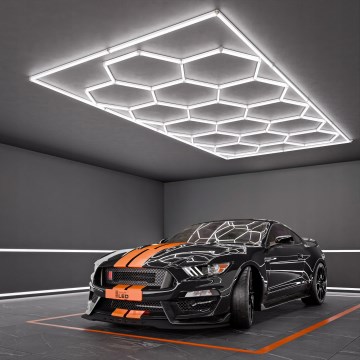 LED Plafonieră HEXAGON LED/696W/85-265V 6500K 484x243 cm CRI 90 IP44 alb