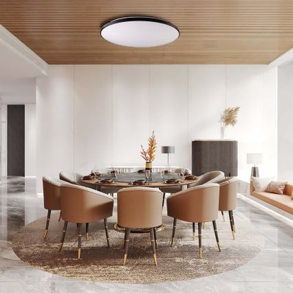 Plafonier LED dimabil KERN LED/80W/230V 3000-6000K diametru 80 cm negru + telecomandă