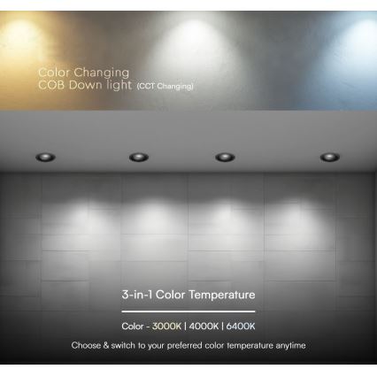 LED Plafonieră încastrabilă LED/12W/230V 3000/4000/6400K Ø 8,6 cm negru