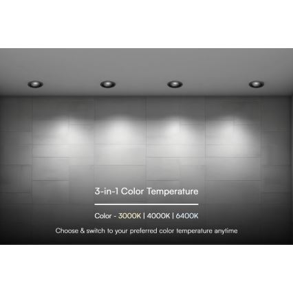 Corp de iluminat LED pentru tavan fals LED/18W/230V 3000/4000/6400K Ø 10,6 cm negru