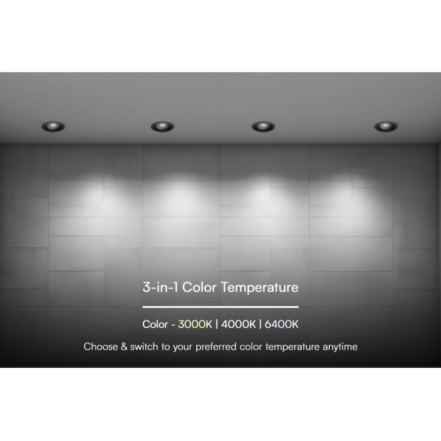 Corp de iluminat LED pentru tavan fals LED/18W/230V 3000/4000/6400K Ø 10,6 cm negru